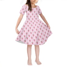 跨境連衣裙 果蔬系列草莓滿圖 女童2023春夏外貿 公主裙來圖設計
