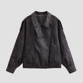 外贸2026春季新品女装 宽松时尚气质机车款立领夹克外套 4341792