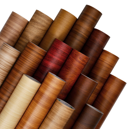 Wallpaper self-adhesive wholesale imitation wood grain paper furniture stickers self-adhesive waterproof wooden doors, cabinets, wardrobes renovation cross-border small rolls
