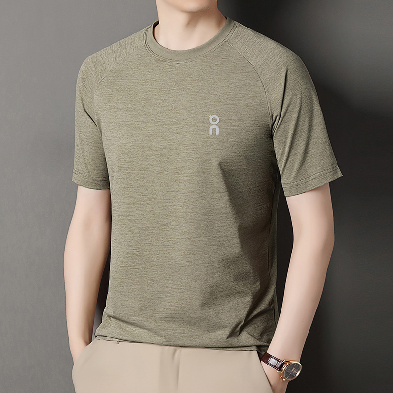 Summer New Cross-Border Men's Casual Round Neck Short-Sleeved T-Shirt Middle-Aged Fashion Versatile Breathable Top