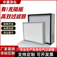 定制高效过滤器无隔板高效过滤网天花送风口耐高温空气过滤无尘间