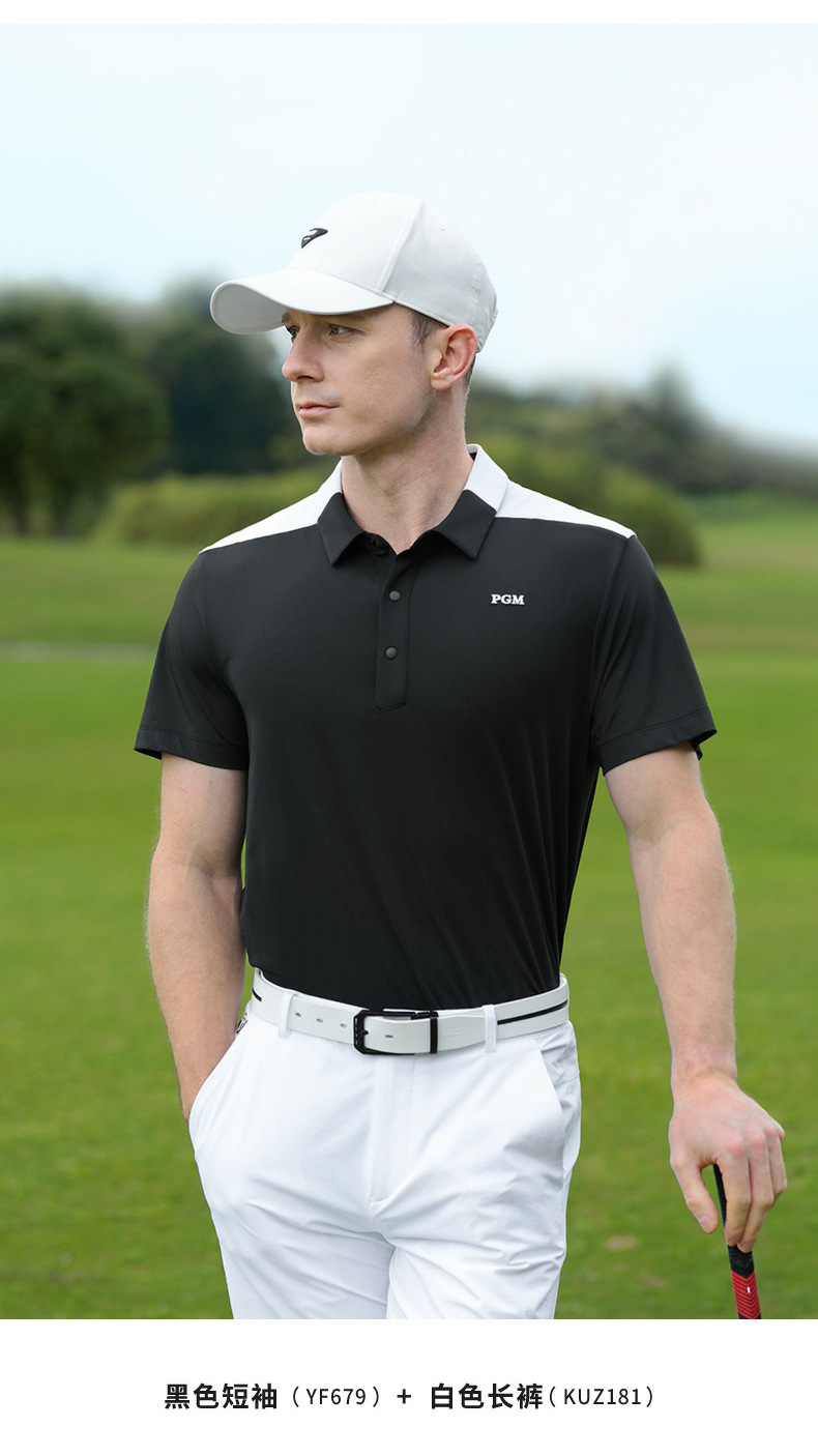 Áo polo golf nam tay ngắn PGM thoáng khí, nhanh khô hút ẩm — KUZ182-Quần Xanh pha lê Băng, YF679-Áo màu xanh nhạt (lỗ thông hơi sau lưng), YF679-Áo đen (lỗ thông hơi sau), KUZ182-Quần Đen chi tiết 19