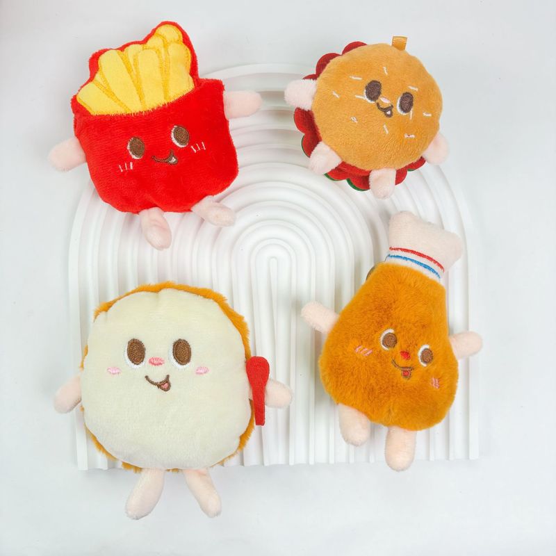 ぬいぐるみブローチアクセサリー人気のハンバーガーフライドポテト大きな鶏の足ペンダント漫画パンキーホルダーペンダント屋台卸売|undefined
