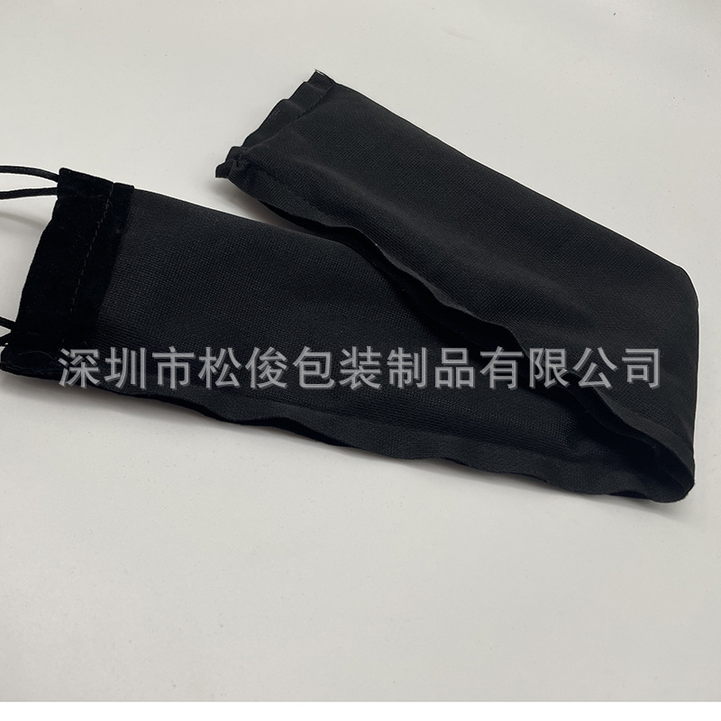 跨境热销黑色口袋抽绳饰品文具信封礼品包装袋耳机支架条绒布袋|undefined
