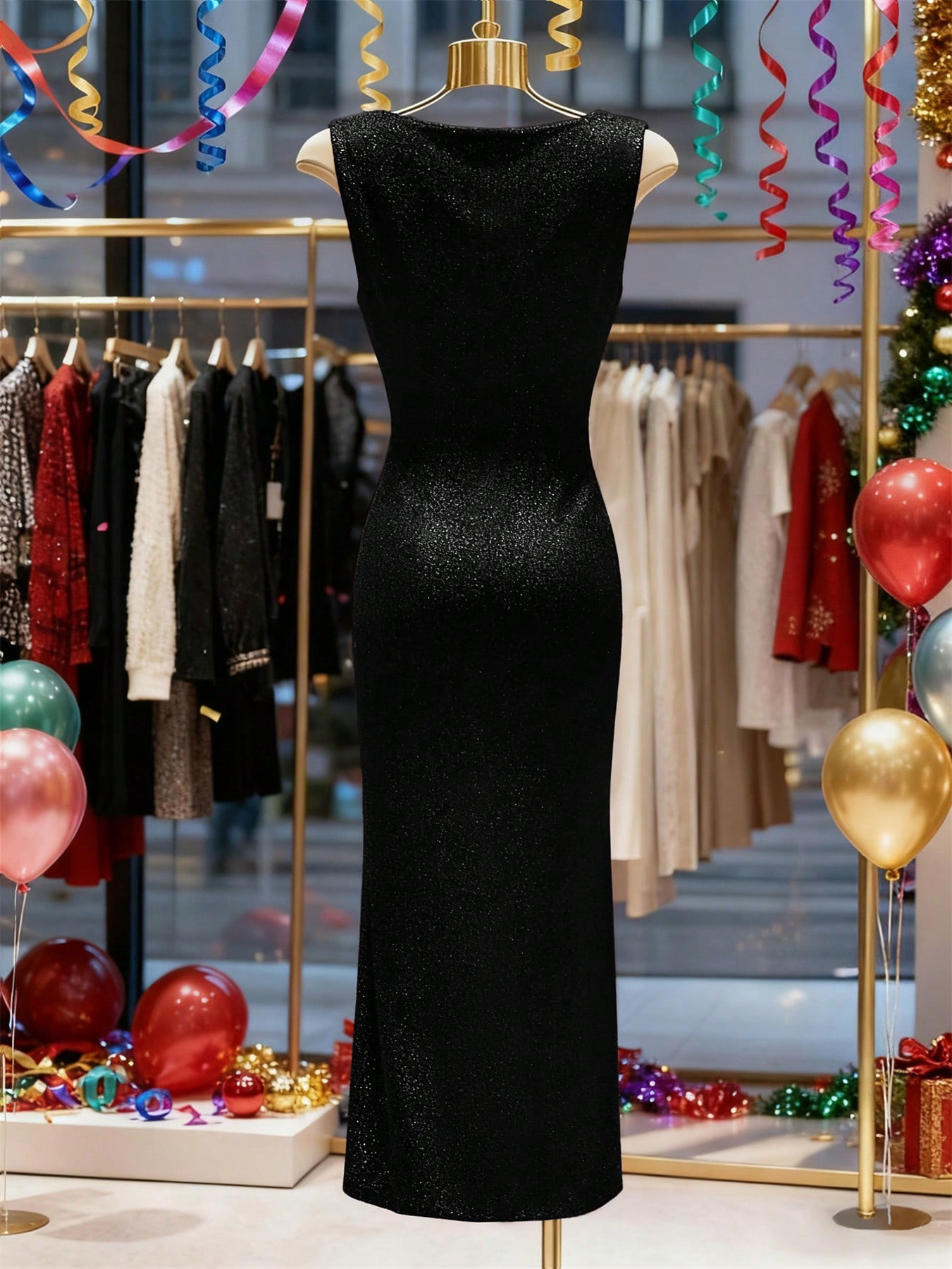 Elegante glitter bodycon jurk met split voor feest en receptie_voghion.com