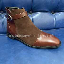 2025新款尖头套脚大码男靴高帮皮鞋时尚潮流马丁靴休闲切尔西靴