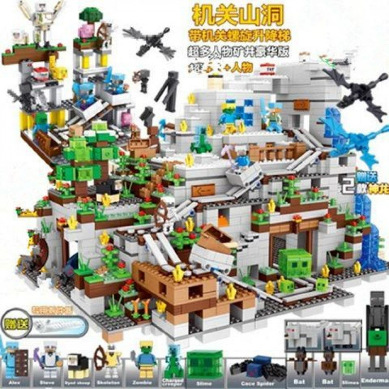 2024 совместимо с Lego Minecraft строительные блоки парень заканчивает дракона битва детские сборочные игрушки