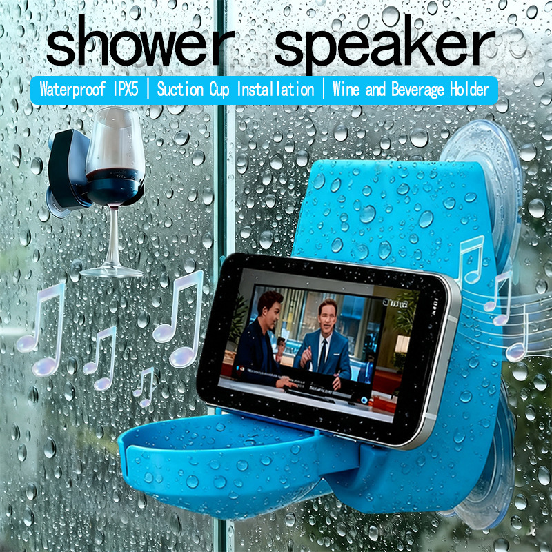 Cross-Border Ce Certified Fcc Patented Bathroom Waterproof Wireless Speaker Karaoke Punch-Free Bluetooth Shower Speaker Cross-Border Ce Certified Fcc Patented Bathroom Waterproof Wireless Speaker Karaoke Punch-Free Bluetooth Shower Speaker