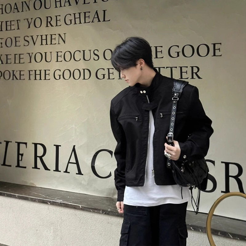 Advanced Shoulder Pad Short Functional Jacket Men's Spring and Autumn Niche American Style High Street Fashion Brand Vibe Fan Car Jacket