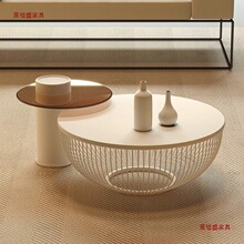 创意茶几小户型新款客厅家用奶油圆形组合矮桌简约轻奢现代圆桌子