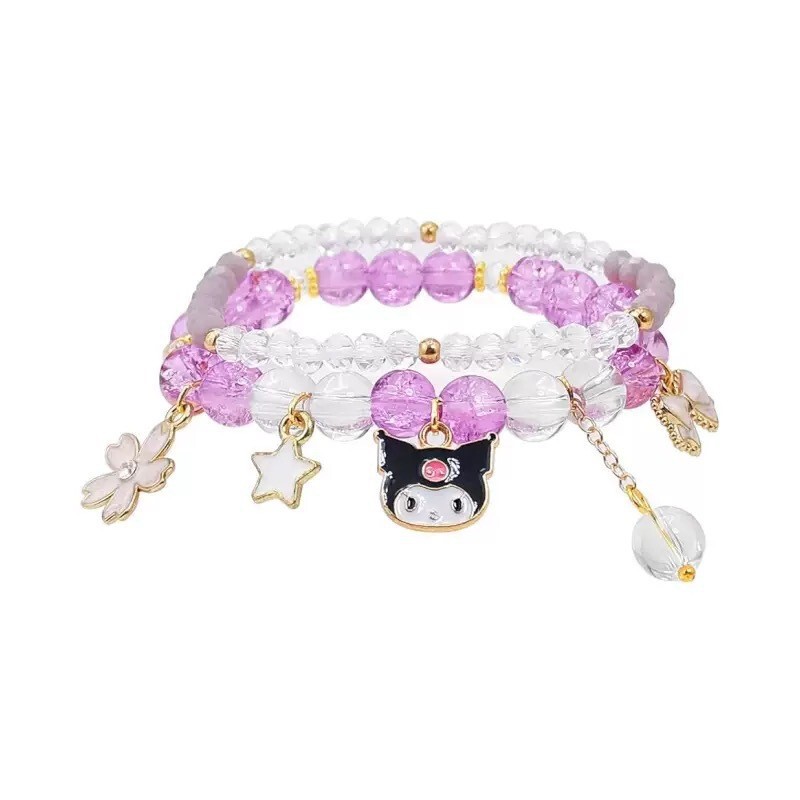 Amazon Cross-Border Cute Simple Alloy Rabbit Pendant Two-Piece Set Beaded Bracelet Birthday Christmas Gift
