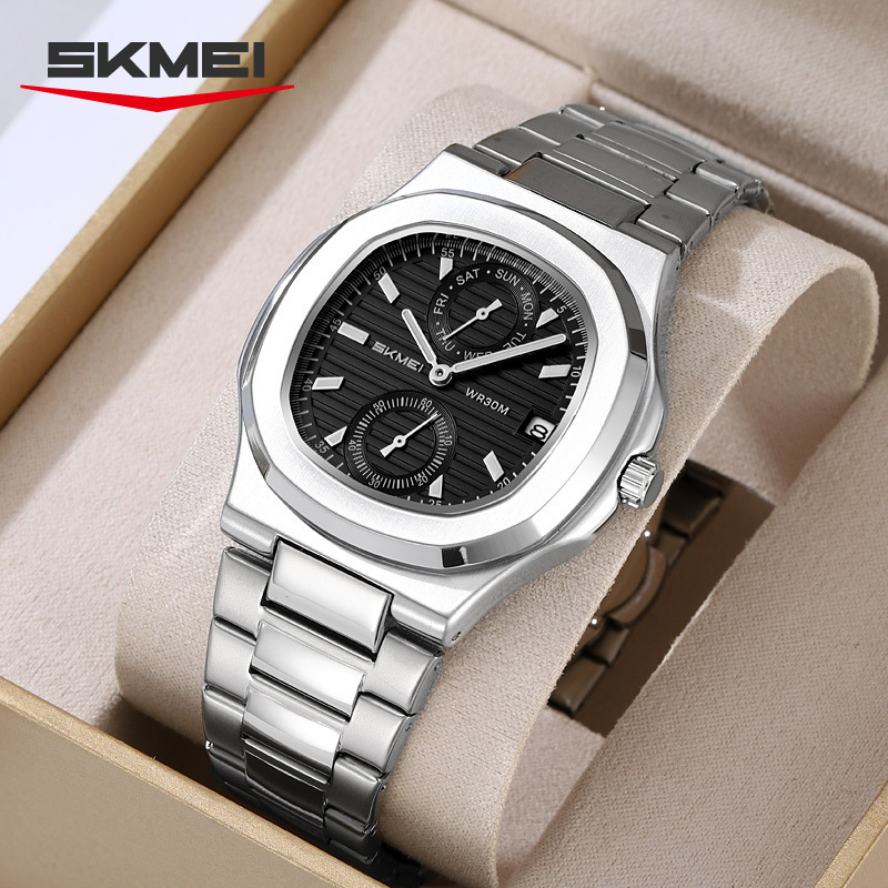 Skmei Men's Watch Fashionable Sports Watch Waterproof Multi-Functional Steel Band Business Men's Quartz Watch