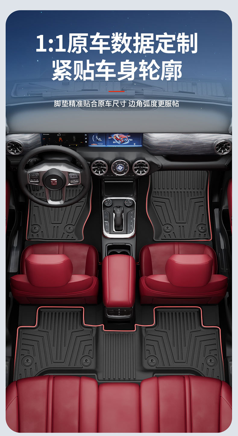 Suitable for Tank 300 New Energy 400 500, special all-weather TPE car floor mats and interior accessories