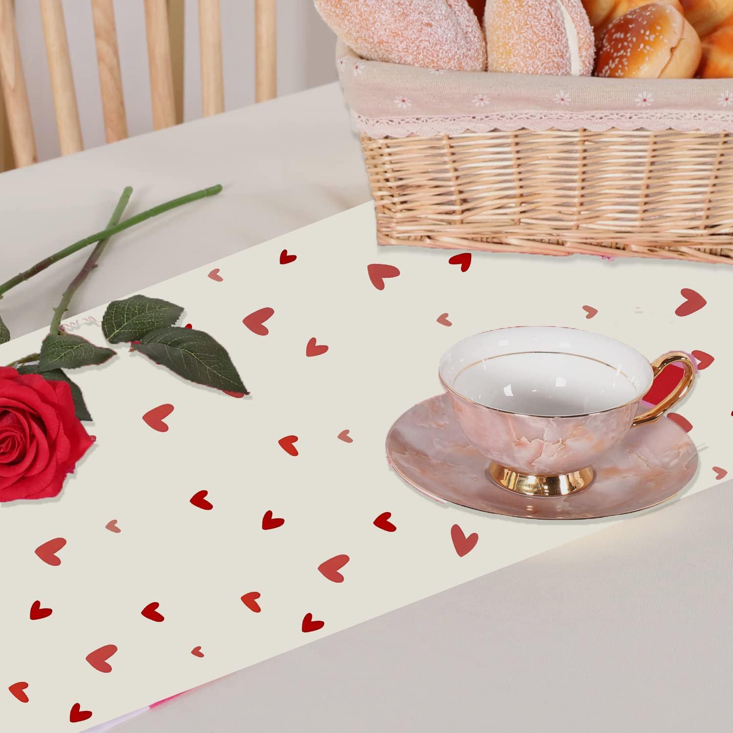 Transfronterizo nuevo día de San Valentín camino de mesa Lino impreso mantel hogar Decoración sofá fiesta Festival atmósfera Decoración