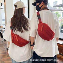 跨境新款胸包男女ins时尚斜挎包潮简约百搭运动腰包学生刺绣挎包