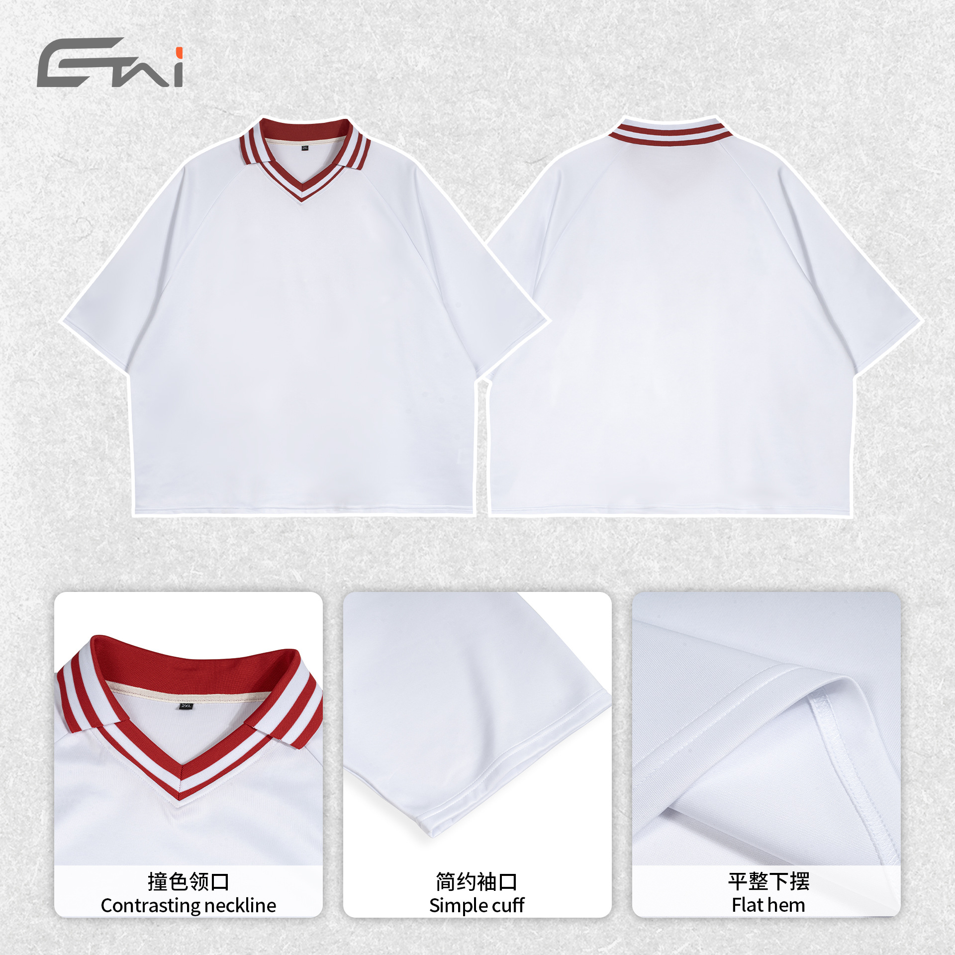 ETAI hombre de verano polo con solapa de manga corta camiseta deportiva casual de hombre americano blusa suelta image 5