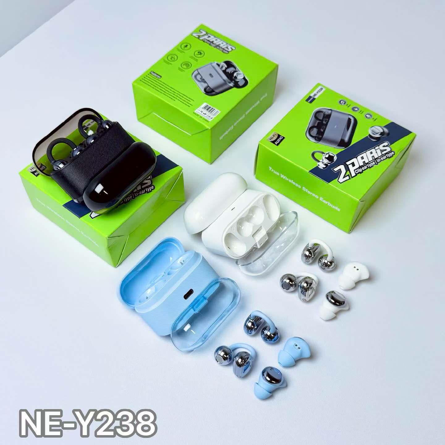 NE-Y238 auriculares bluetooth dos a dos en uno de alta calidad de sonido inalámbrico reducción de ruido de larga duración auriculares deportivos pareja