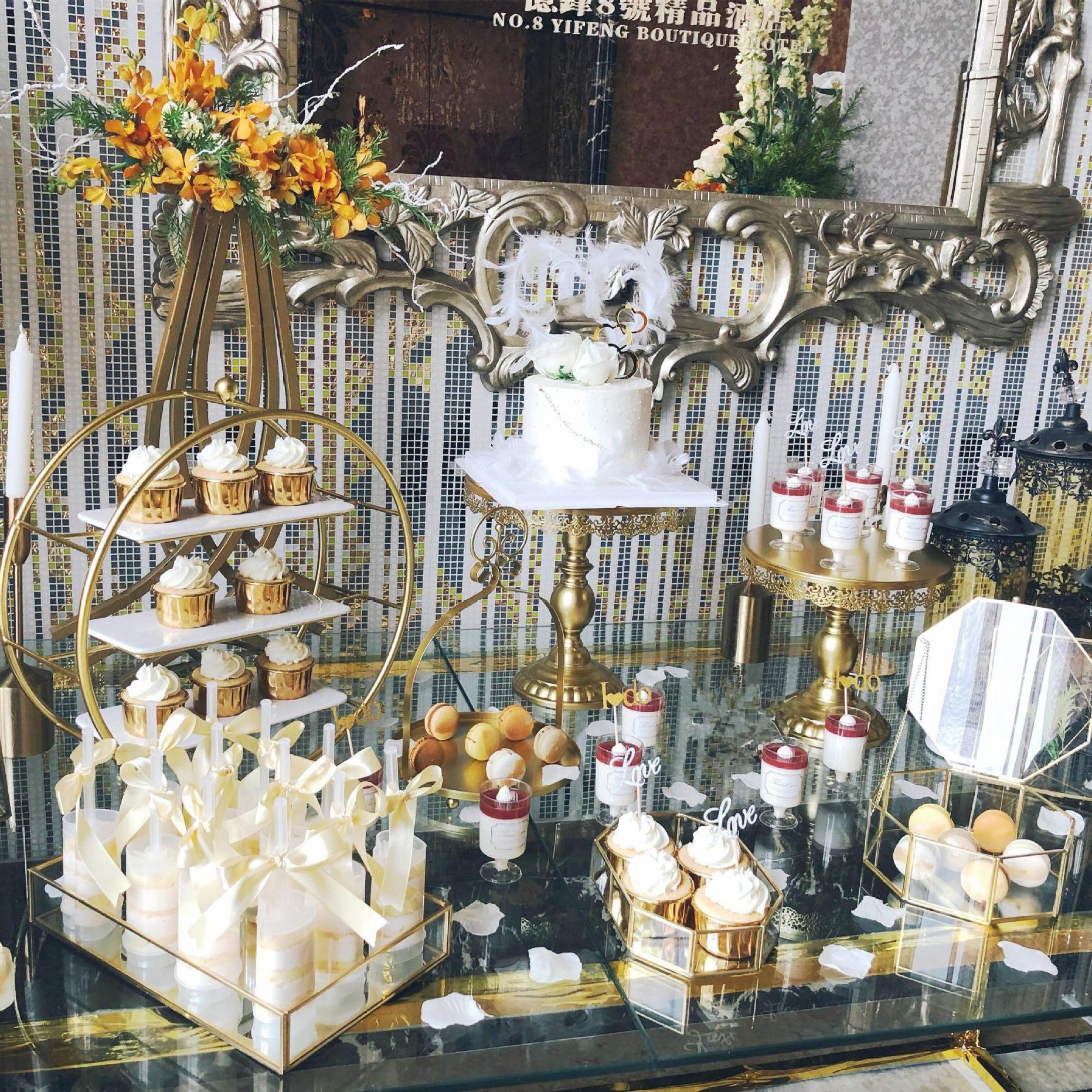 Estilo europeo té de la tarde Merienda stand creativo boda postre Mesa decoración postre pastelería pastel soporte de comida fría soporte de exhibición