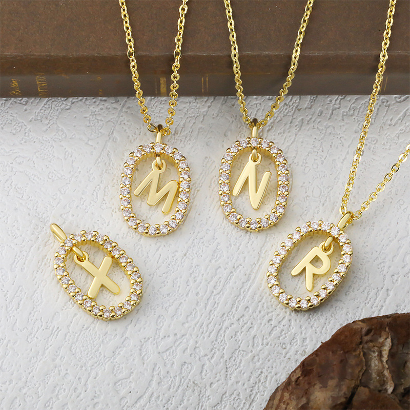 11.3*18.7mm Jewelry Making Size 1 Piece 11.3*18.7mm Copper Zircon Letter Pendant