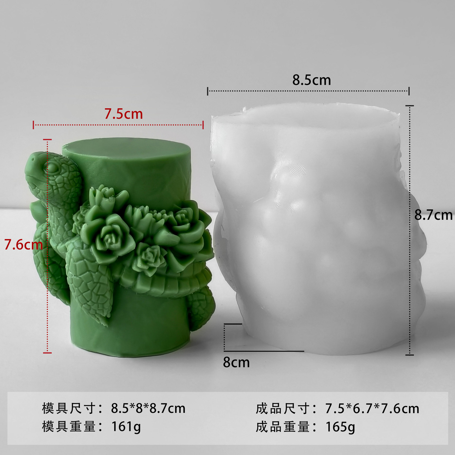 Jiahuimei Carne Tortuga Aromaterapia Vela Molde de silicona DIY Tortuga Yeso Adornos Abrasivos Transfronterizos