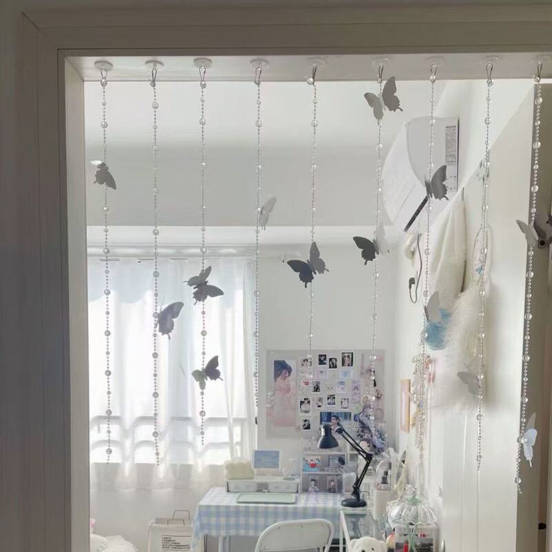 Ins Xiaohongshu Pvc Butterfly Bedroom Door Background Decoration DIY Door Curtain Background Material Package Girly Room