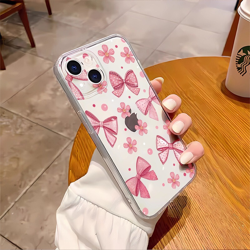 New Product Special Price Mobile Phone Case Pink Bow Flower Transparent Soft Case Suitable for Iphone17/18Pro Thin and Light Model New Product Special Price Mobile Phone Case Pink Bow Flower Transparent Soft Case Suitable for Iphone17/18Pro Thin and Light Model