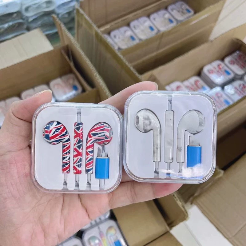 Apple, compatible headphones, painted earplugs, bluetooth, wire control, iphone, print