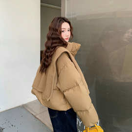 针织披肩小香风羽绒服2025新款女冬今年流行爆款韩版面包服厚外套