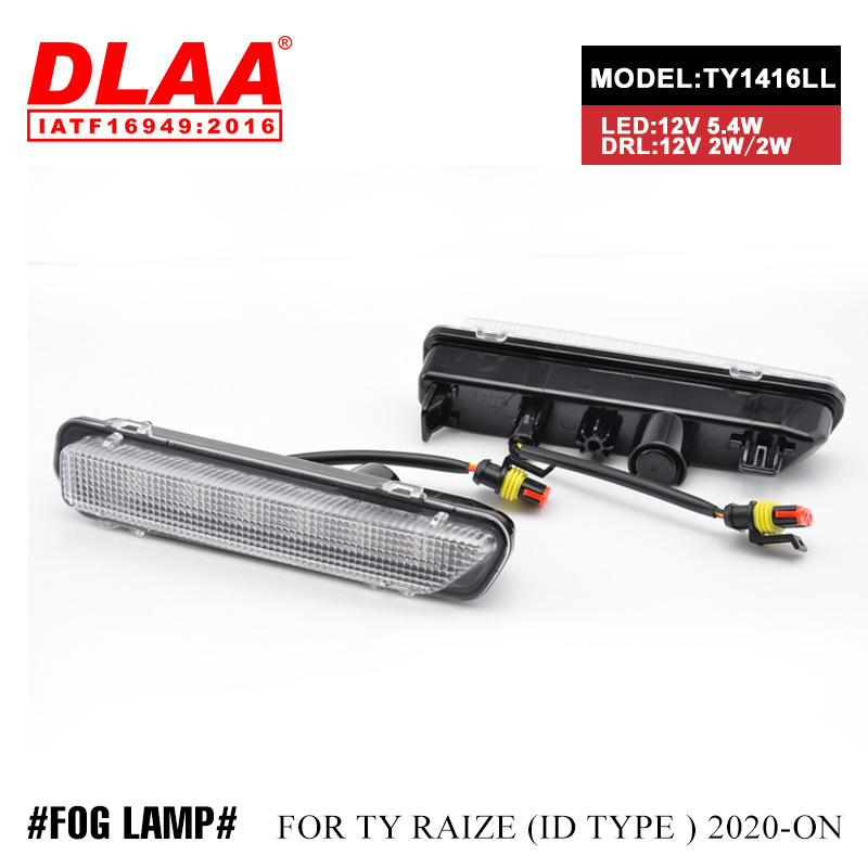 Aplicable a la luz de niebla de Toyota RAIZE, luz diurna de dos colores, conjunto frontal LED, luz de barra de conducción diurna