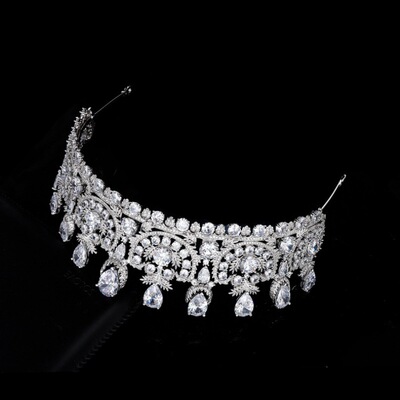 Europe and America new pattern Luxurious atmosphere High-end Hairdressing bride marry zircon wedding Headdress Wedding dress Accessories goods in stock