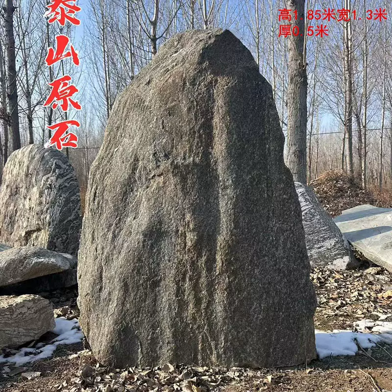 泰山石立石小型景观石刻字石头户外公园地标石校园草坪校训石摆件