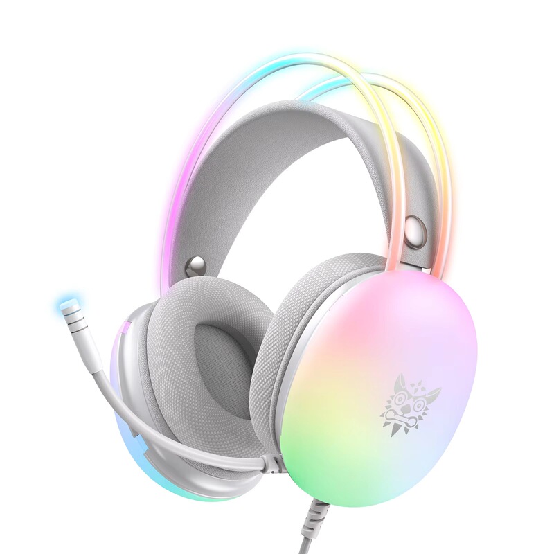 Onikuma X25 Rgb Rainbow Lighting Gaming Headset with Microphone Computer Wired Lightweight Gaming Headset