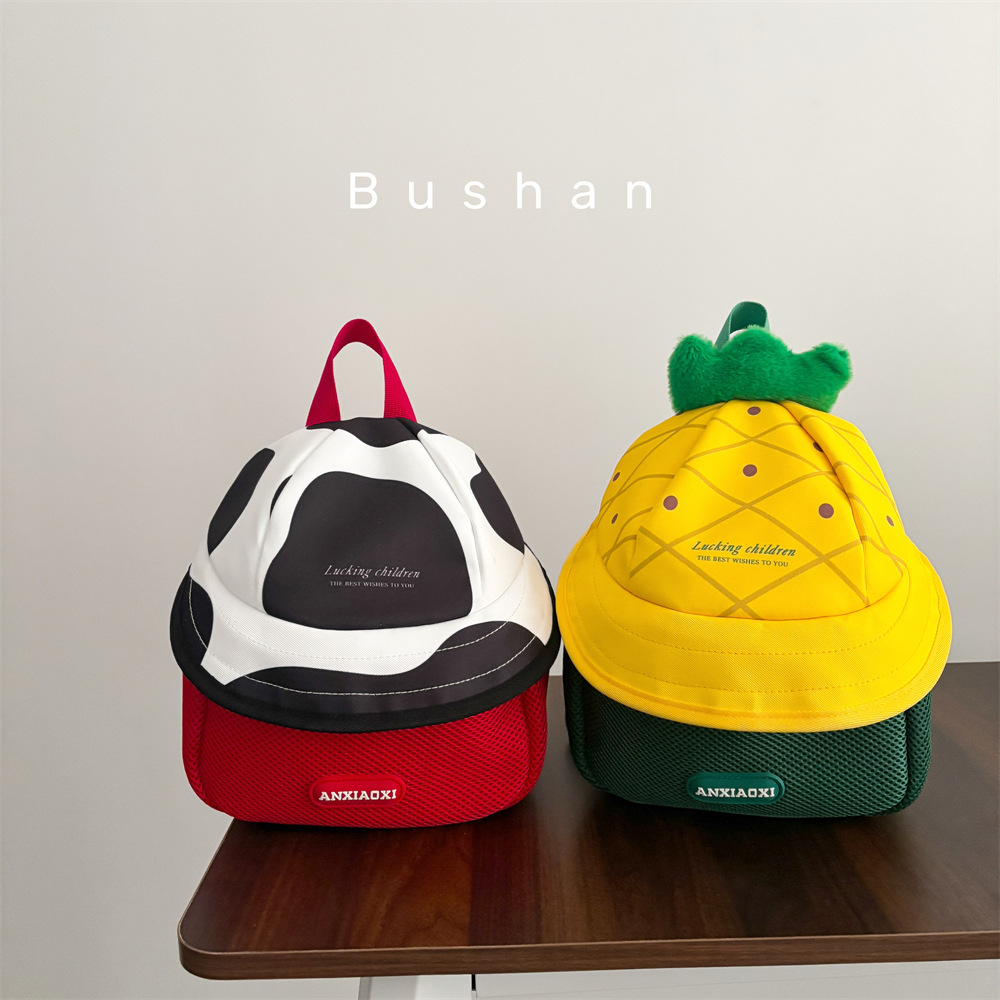 Ins Style Korean Fruit-Shaped Kidsren's Backpack Mini Mushroom House Backpack for Boys and Girls Cute Student School Bag