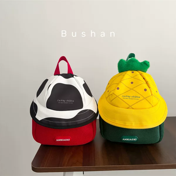 Ins Style Korean Fruit-Shaped Kidsren's Backpack Mini Mushroom House Backpack for Boys and Girls Cute Student School Bag