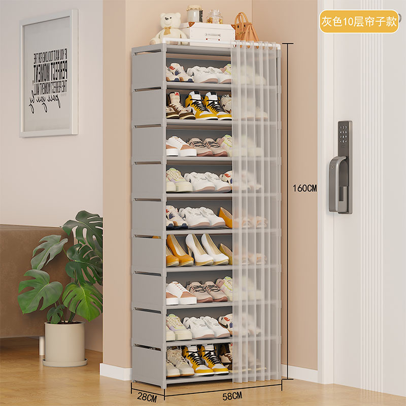 Estantes de zapatos simples de almacenamiento de puerta doméstica hermoso interior a prueba de polvo multicapa de gran capacidad gabinete de zapatos comercio exterior explosión al por mayor image 29