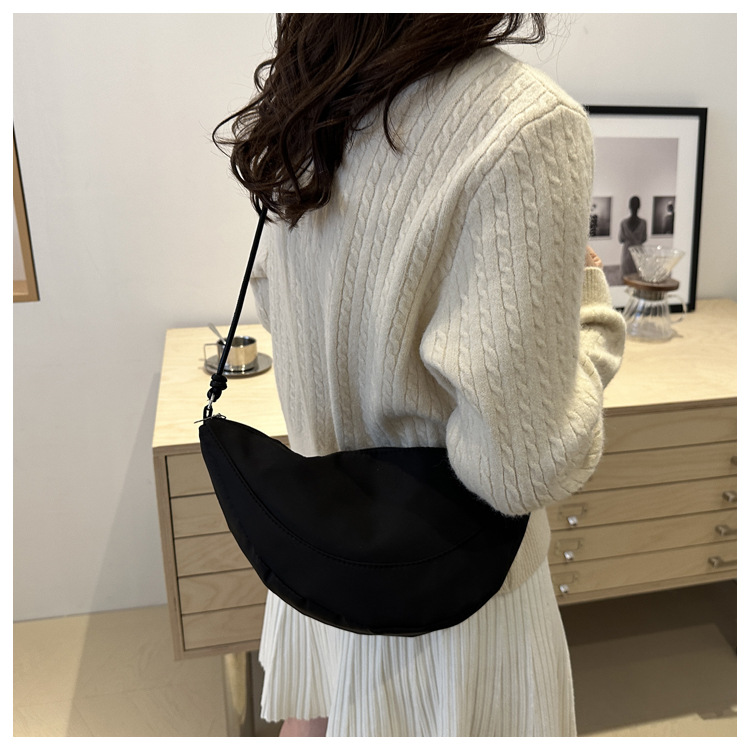 Oxford fabric 2024 casual new style with contrasting colors, light and simple, single-shoulder crossbody, underarm dumpling bag for women undefined