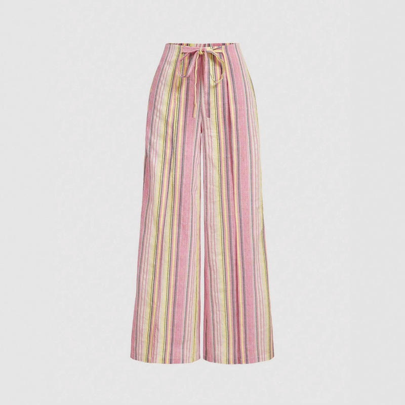 2025 Summer and Autumn Cross-Border Women's Clothing European and American Amazon Wish New Export Loose Stripesd Printed Casual Pants for Women 2025 Summer and Autumn Cross-Border Women's Clothing European and American Amazon Wish New Export Loose Stripesd Printed Casual Pants for Women