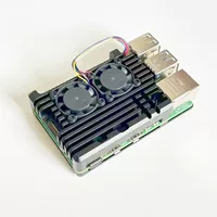Корпус из алюминиевого сплава с двойным вентилятором и медной радиаторной панелью для Raspberry Pi 5 Shell