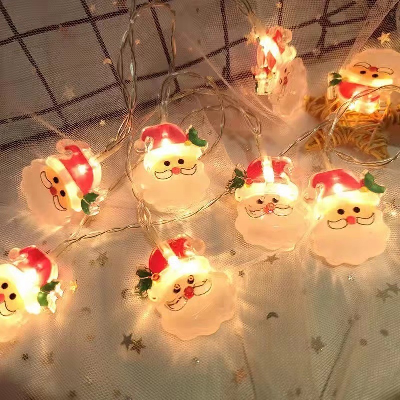 LED クリスマスライトストリングサンタクロース雪だるまヘラジカお祭り雰囲気ライトバッテリー USB クリスマスツリー特別なカラフルなライトストリング|undefined