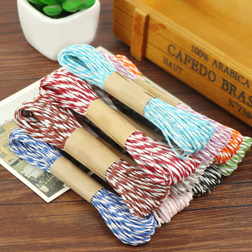 Two-color double-strand paper rope 10M/tie sesame rope handmade raw material rope DIY paper rope manufacturer wholesale