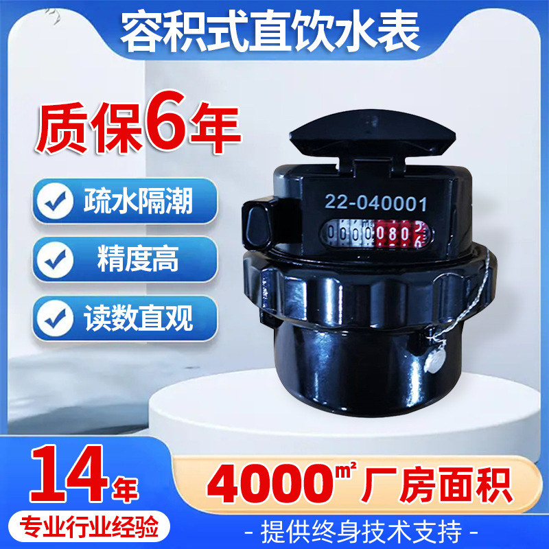 容积式直饮水用水表 商场智能计数不锈钢水表 家用清晰抗干扰水表