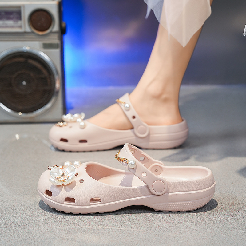 Ballet-Style Perforated Shoes for Women, 2026 New Summer Outdoor Pearl Mary Jane Sandals, Beach Closed-Toe Sandals Ballet-Style Perforated Shoes for Women, 2026 New Summer Outdoor Pearl Mary Jane Sandals, Beach Closed-Toe Sandals