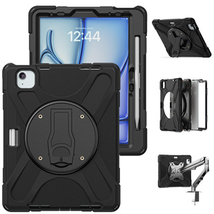 iPad Pro11 Tablet Case Rotating Stand Air6 13inch Silicone Shoulder Strap Air45 Anti-Fall All-Inclusive Protective Cover