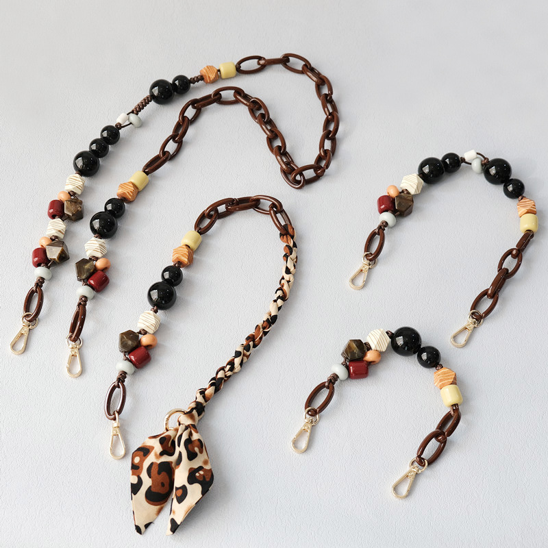 European and American acrylic bead chain, fashionable wooden bead bracelet, accessories, shoulder strap, crossbody lanyard, bag strap, mobile phone chain_voghion.com