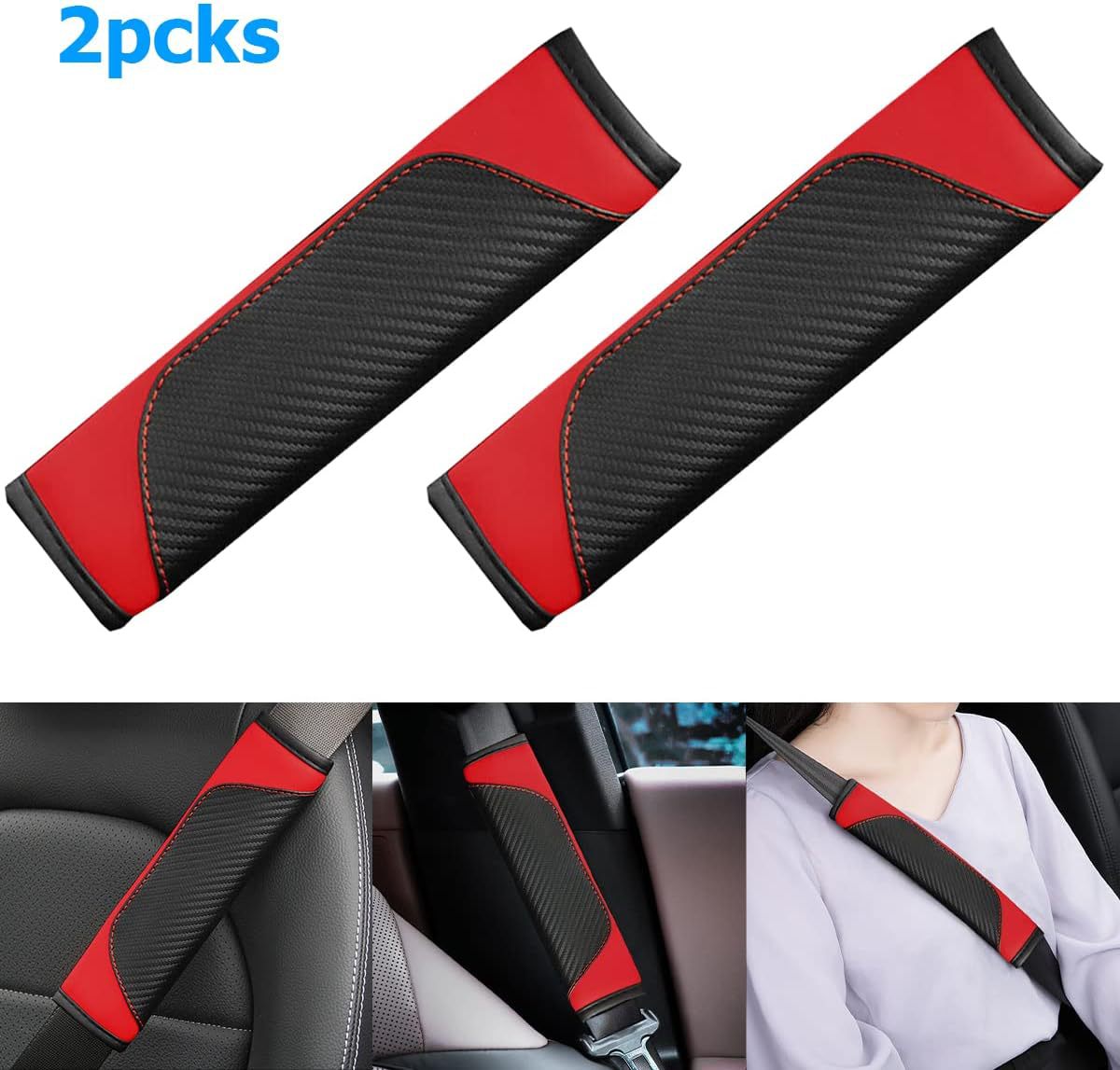 Popular Amazon seatbelt shoulder pad, carbon fiber shoulder protector, breathable leather, soft and safe, wholesale
