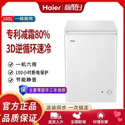 Haier/海尔142升卧室小冰柜家用冷柜保鲜冷冻商用单温减霜冻柜