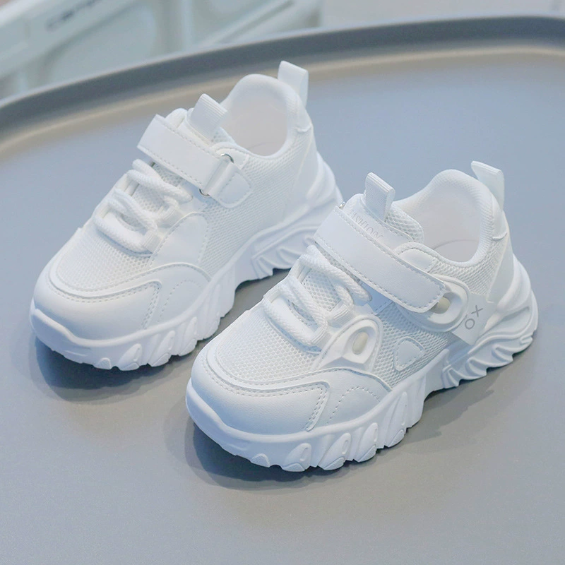 Children's sports shoes, white shoes for boys for leisure, soft sole