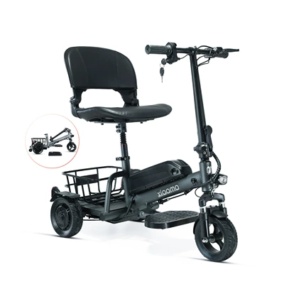 Cross-Border Amazon Dropshipping Aluminum Alloy Lightweight Folding Electric Three-Wheel Scooter for the Elderly Home Lithium Battery Car (Qatlanan elektrik velosipedlər) - aluminum-frame-lithium-battery-folding-three-wheel-mobility-scooter