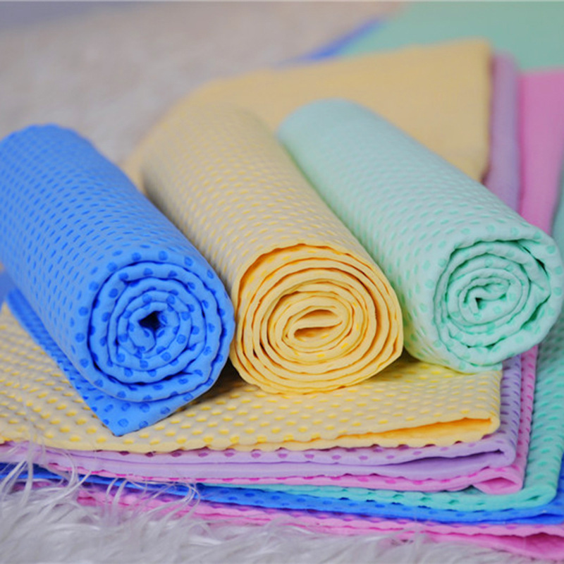 Toalla absorbente para mascotas de PVA de 66*43 cm, toalla de piel de ciervo sintética de secado rápido, toalla absorbente para perros de Amazon, superficie plana azul