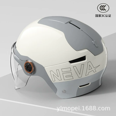 Motosiklet kaskı (dəbilqə) car helmet men's and women's - cold-gray-neva-flower-transparent-short-mirror
